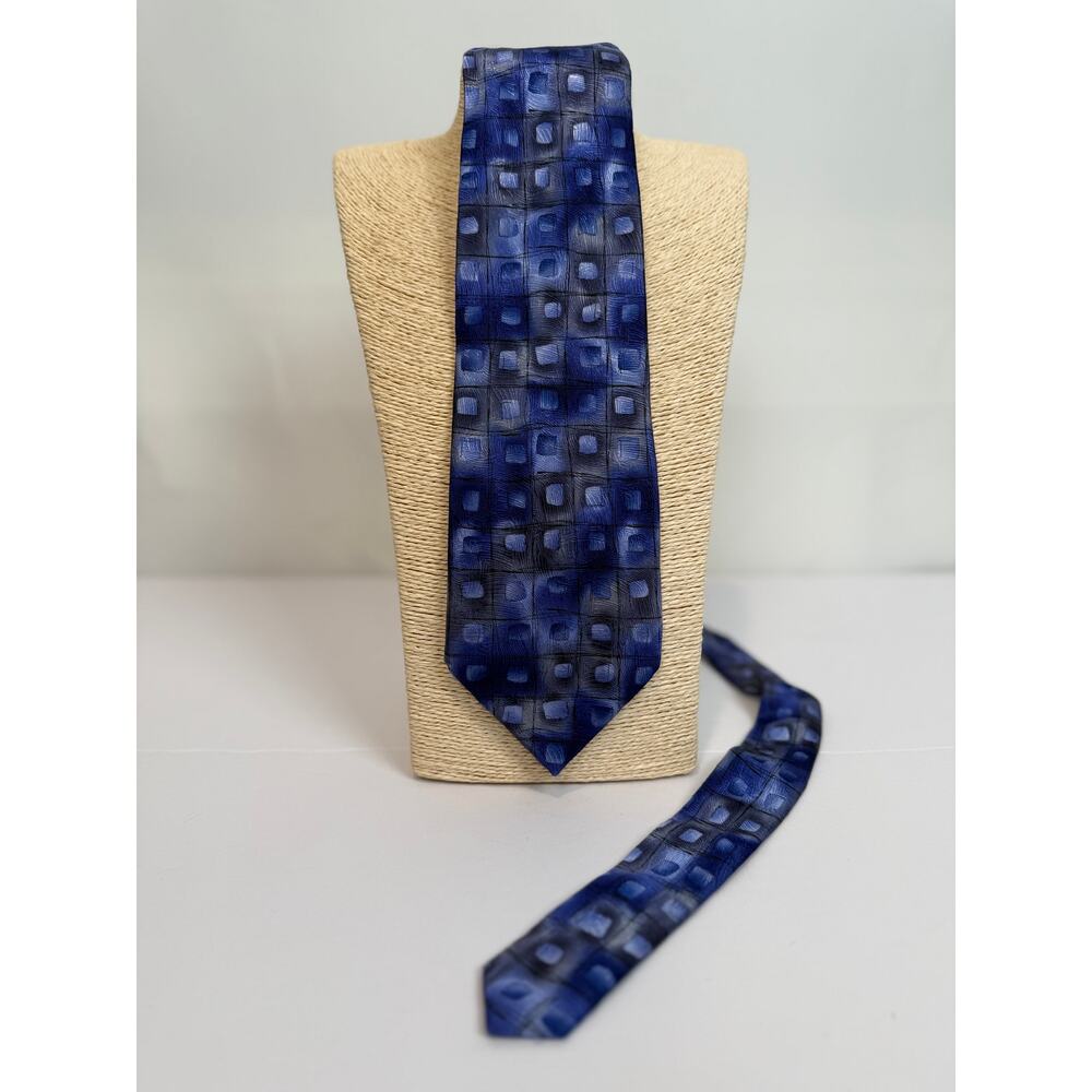 J Garcia Moon Mountain Coll 28 Silk Tie Blue Impressionist Abstract